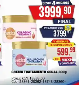 Maxiconsumo Sedal crema tratamiento oferta