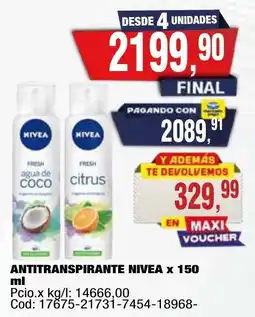 Maxiconsumo Nivea antitranspirante oferta