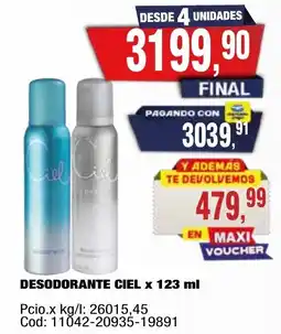 Maxiconsumo Ciel desodorante oferta