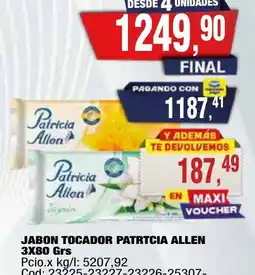 Maxiconsumo Patricia allen jabon tocador oferta