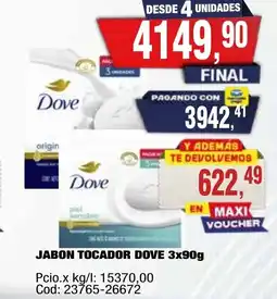Maxiconsumo Dove jabon tocador oferta