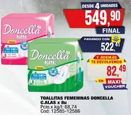 Maxiconsumo Doncella c.alas toallitas femeninas oferta