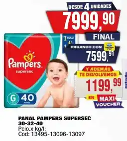 Maxiconsumo Pampers panal supersec oferta