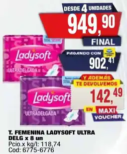 Maxiconsumo Ladysoft T. femenina ultra delg oferta