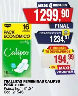 Maxiconsumo Calipso toallitas femeninas pock oferta