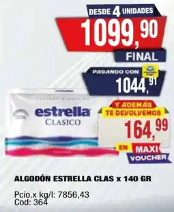 Maxiconsumo Estrella clas algodón oferta