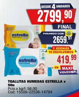Maxiconsumo Estrella toallitas humedas oferta