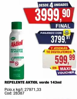Maxiconsumo Aktiol repelente verde oferta