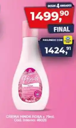 Maxiconsumo Hinds crema rosa oferta
