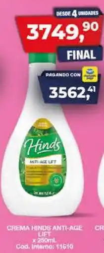 Maxiconsumo Hinds chema anti-age lift oferta