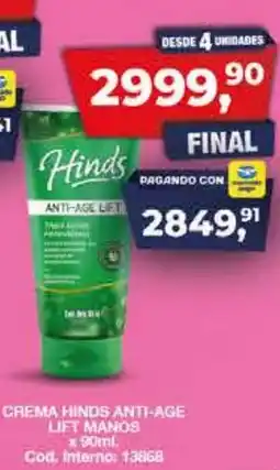 Maxiconsumo Hinds crema anti-age lift manos oferta