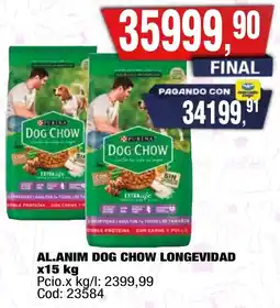 Maxiconsumo Purina dog chow al.anim longevidad oferta