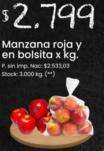 Manzana roja y en bolsita