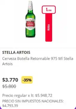 Supermercados Vea Stella artois cerveza botella retornable oferta