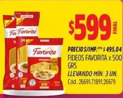 Supermercados Yaguar Favorita fideos oferta