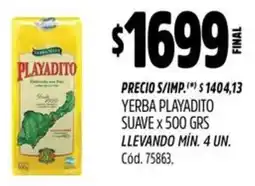 Supermercados Yaguar Playadito yerba suave oferta