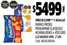 Supermercados Yaguar Pehuamar papas fritas clasicas/ acanaladas oferta