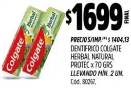 Supermercados Yaguar Colgate dentifrico herbal natural protec oferta