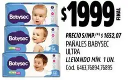 Supermercados Yaguar Babysec pañales ultra oferta