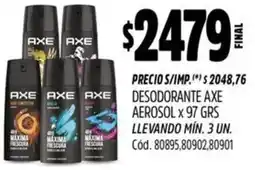 Supermercados Yaguar Axe desodorante aerosol oferta