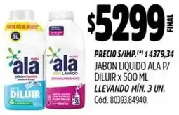 Supermercados Yaguar Ala jabon liquido p/ diluir oferta