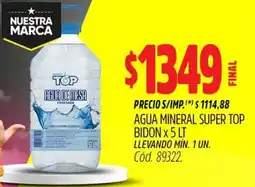 Supermercados Yaguar Top agua mineral super bidon oferta