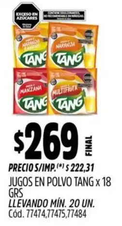 Supermercados Yaguar Tang jugos en polvo oferta