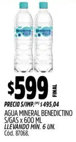 Supermercados Yaguar Agua mineral benedictino s/gas oferta