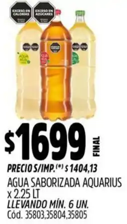 Supermercados Yaguar Saborizada aquarius agua oferta