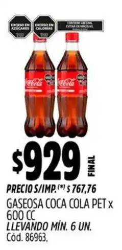 Supermercados Yaguar Coca cola gaseosa pet oferta