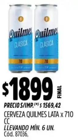 Supermercados Yaguar Quilmes cerveza lata oferta