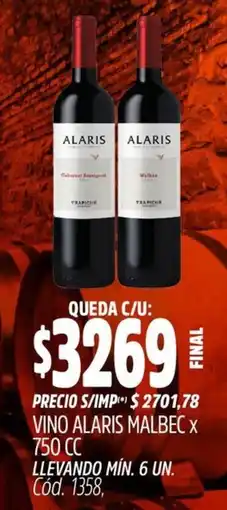 Supermercados Yaguar Alaris vino malbec oferta