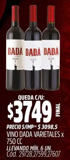 Supermercados Yaguar Dadá vino varietales oferta