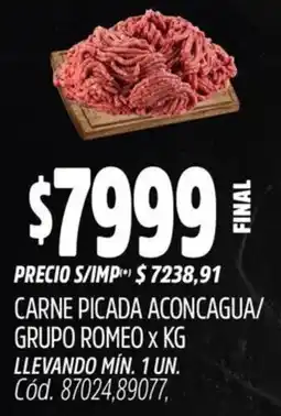 Supermercados Yaguar Carne picada aconcagua/ grupo romeo oferta