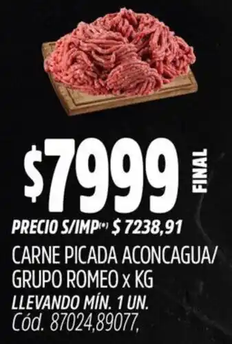 Supermercados Yaguar Carne picada aconcagua/ grupo romeo oferta