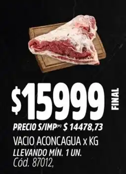 Supermercados Yaguar Vacio aconcagua oferta