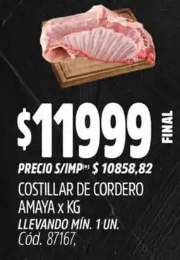 Supermercados Yaguar Costillar de cordero amaya oferta