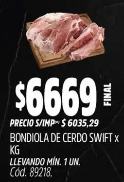Supermercados Yaguar Swift bondiola de cerdo oferta