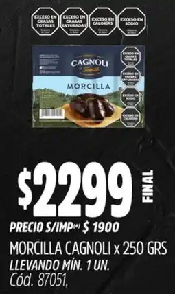 Supermercados Yaguar Morcilla cagnoli oferta