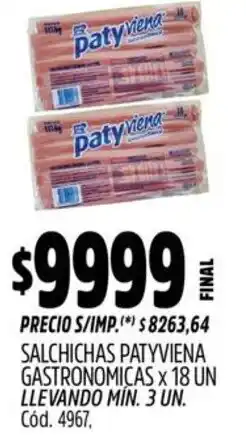 Supermercados Yaguar Patyviena salchichas gastronomicas oferta