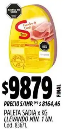 Supermercados Yaguar Sadia paleta oferta