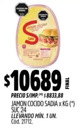 Supermercados Yaguar Sadia jamon cocido oferta