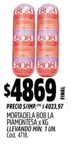 Supermercados Yaguar 808 mortadela la piamontesa oferta