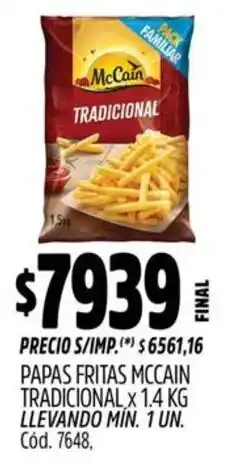 Supermercados Yaguar Mccain papas fritas tradicional oferta