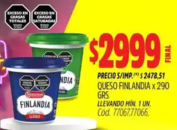 Supermercados Yaguar Finlandia queso oferta
