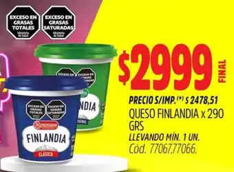 Supermercados Yaguar Finlandia queso oferta