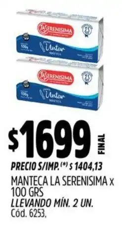 Supermercados Yaguar La serenisima manteca oferta