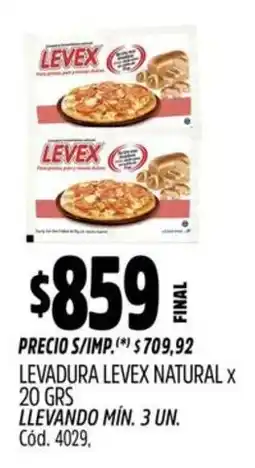 Supermercados Yaguar Levex levadura natural oferta