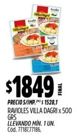 Supermercados Yaguar Villa dagri ravioles oferta