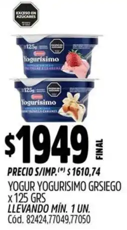 Supermercados Yaguar Yogurisimo yogur grsiego oferta